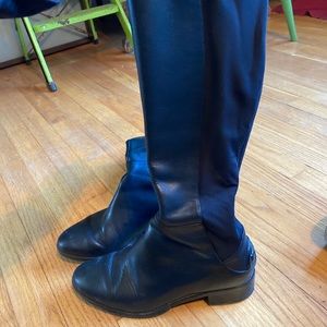 Tall Black Leather boots, size 8.5